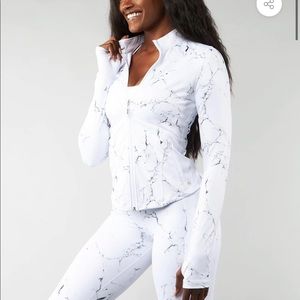 Buffbunny Limitless Fitted Jacket - white marble